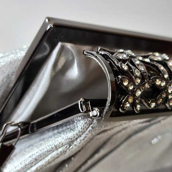 Metallic Silver Clutch Purse - Picture 11 of 15